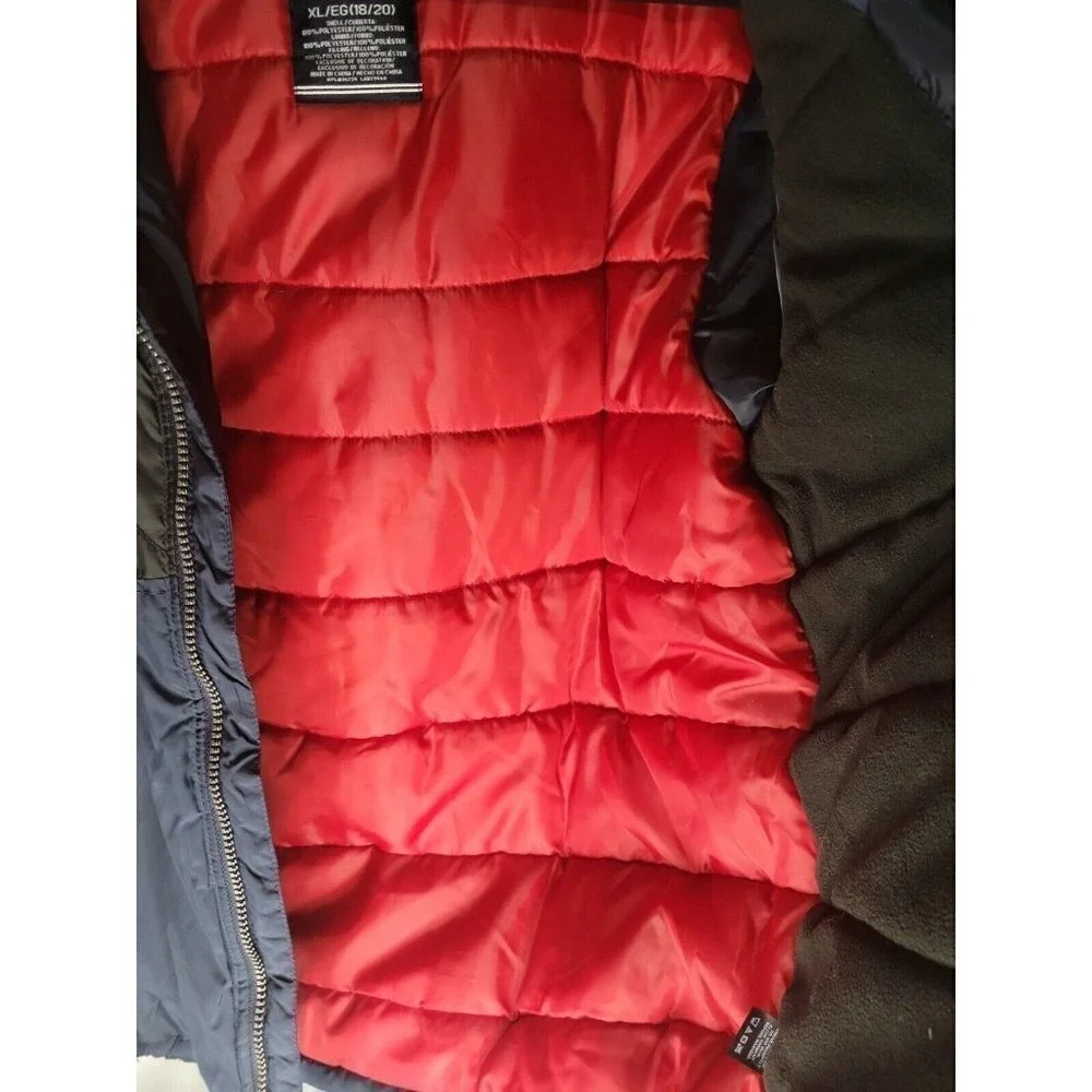 Nautica Color Block‎ Puffer Jacket Hooded Full Zip XL